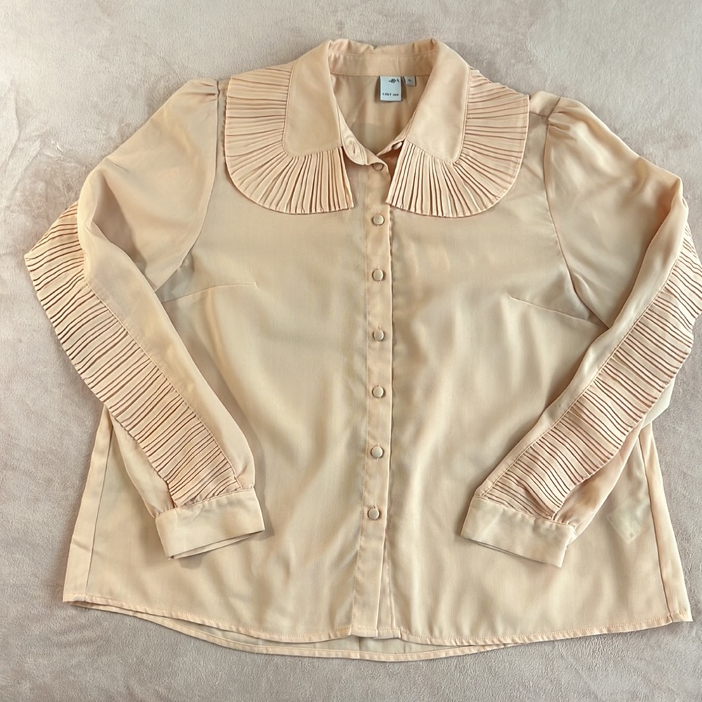 Lost Ink Pleated Ruffle Blouse Size XL